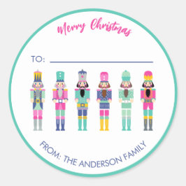 PINK CHRISTMAS NUTCRACKER GIFT STICKER