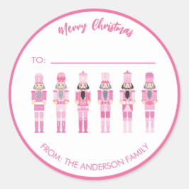 PINK CHRISTMAS NUTCRACKER GIFT STICKER