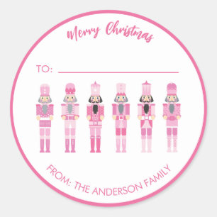 PINK CHRISTMAS NUTCRACKER GIFT STICKER