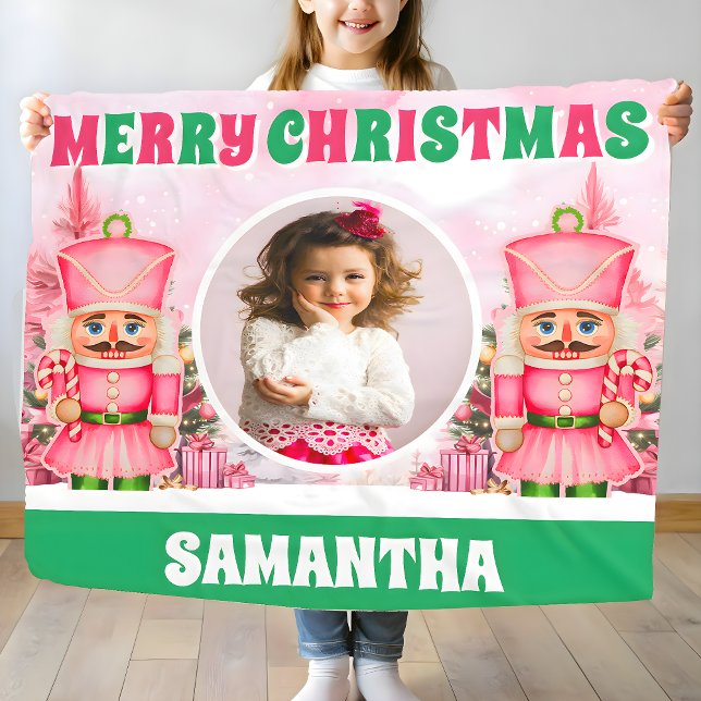 Pink Christmas Nutcracker Kids Foto Fleecedecke (Von Creator hochgeladen)