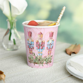 Pink Christmas Nutcracker Trio Paper Cups Pappbecher