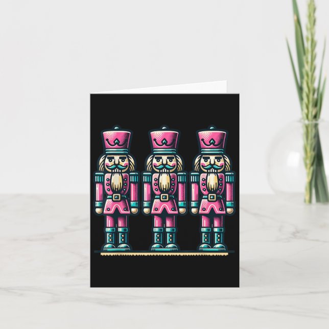 Pink Christmas Nutcracker Xmas Pink Nutcracker Karte (Vorderseite)