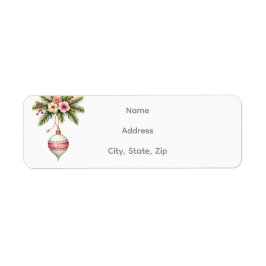 Pink Christmas Ornament Return Address