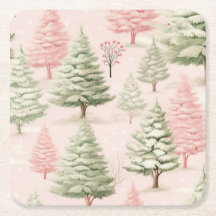 Pink Christmas Paper Coaster