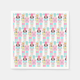 Pink Christmas Paste Nutcracker Ballet Soldiers Serviette