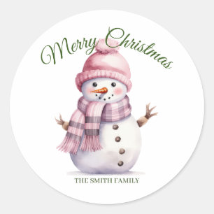 Pink Christmas Runder Aufkleber