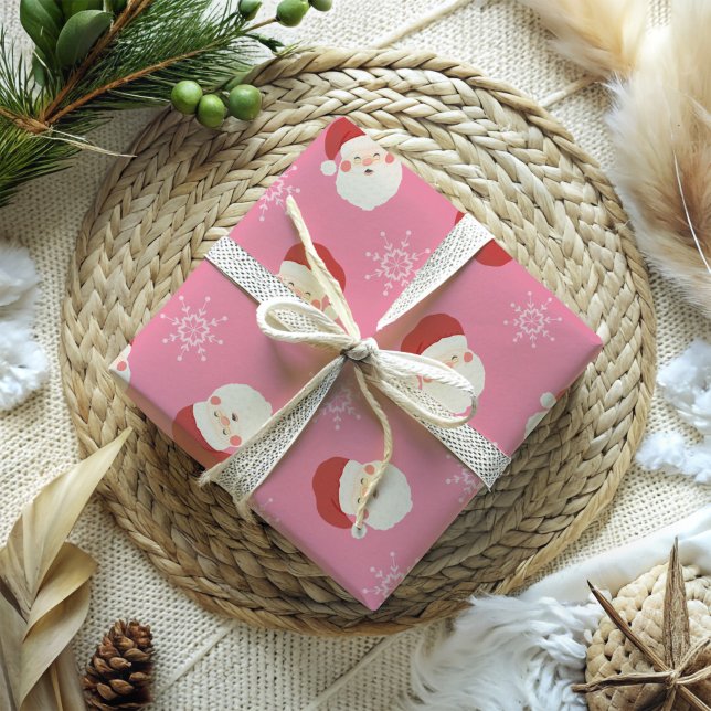 Pink Christmas Santa Geschenkpapier (Pink Santa Wrapping paper)