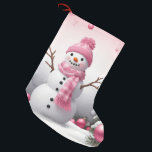 Pink Christmas Snowman Kleiner Weihnachtsstrumpf<br><div class="desc">Pink Christmas Snowman</div>