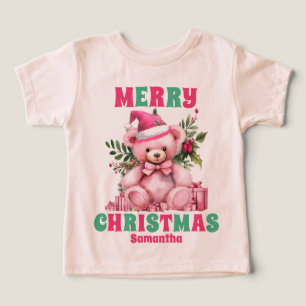 Pink Christmas Teddy Bär Personalisierter Name