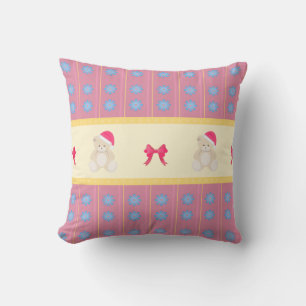 Pink Christmas Teddy Kissen