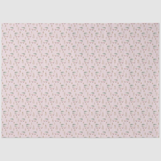 Pink Christmas Tissue paper Seidenpapier (Vorderseite)
