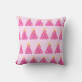 Pink Christmas Tree Cushion Kissen