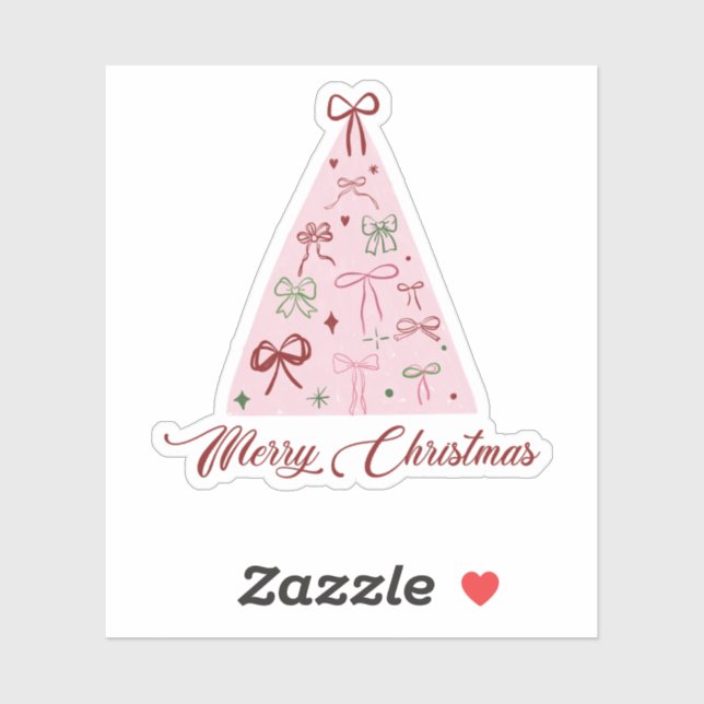 Pink Christmas Tree Sticker (Blatt)
