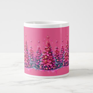 Pink Christmas Tree Trendy Preppy Ästhetik Jumbo-Tasse