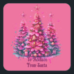 Pink Christmas Tree Trendy Preppy Ästhetik Quadratischer Aufkleber<br><div class="desc">Drei rosa Weihnachtsbäume,  perfekt für ein rosa Weihnachtsthema! Die Einrichtung ist komplett mit rosa Weihnachtsbäumen und einem trendigen,  hübschen und gürtelfreundlichen Stil gestaltet.</div>