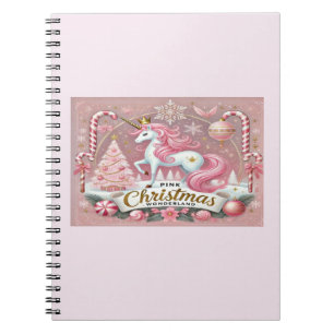 Pink Christmas Wonderland Einhorn Notizbuch Notizblock
