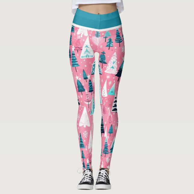 Pink Christmases Leggings (Vorderseite)