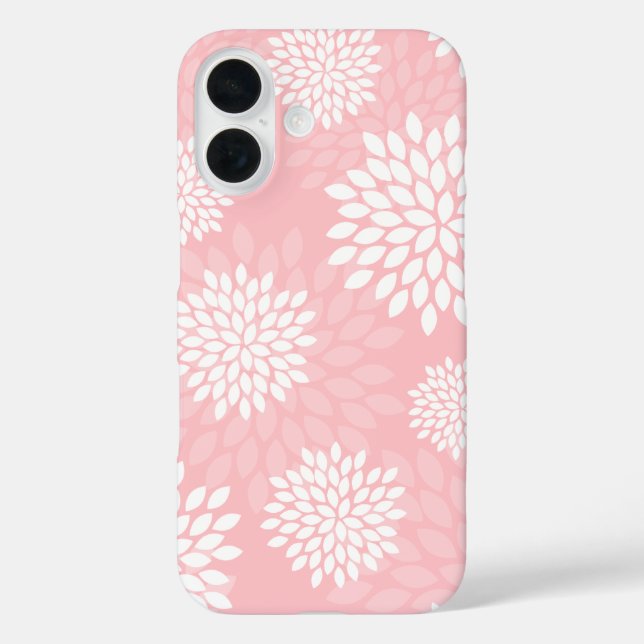 Pink Chrysanthema Blumenmuster Case-Mate iPhone Hülle (Rückseite)