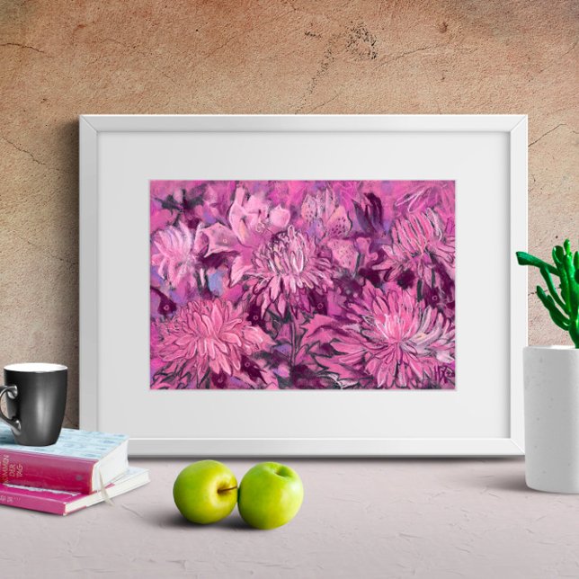 Pink Chrysanthemum Blume Blumenpastellfarbe Poster (Von Creator hochgeladen)