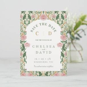 Pink Chrysanthemum Morris Save the Date Karte
