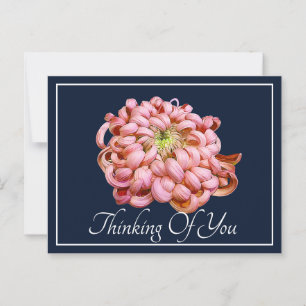 Pink Chrysanthemum Navy Hintergrund Denken Sie an  Postkarte