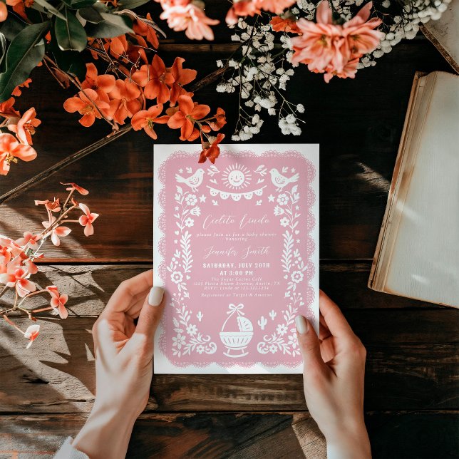 Pink Cielito Lindo Baby Dusche Einladung (Von Creator hochgeladen)