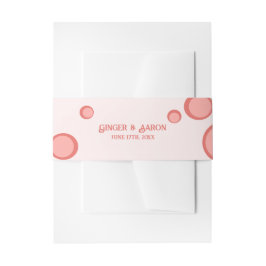Pink Circles Groovy Retro Wedding Einladungsbanderole