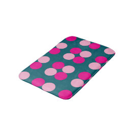 Pink Circles on Green Bath Mat Badematte