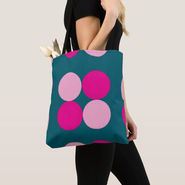 Pink Circles on Green Tote (Von Nahem)