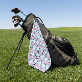 Pink circular geometric patterned  golfhandtuch
