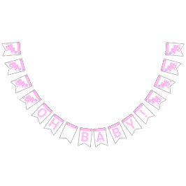 Pink Circus Niedlich Elephant Baby Dusche Oh Baby Wimpelkette