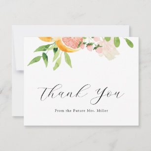 Pink Citrus Brautparty Vielen Dank Dankeskarte