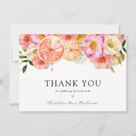 Pink Citrus FlowersBridal Dusche Vielen Dank Dankeskarte