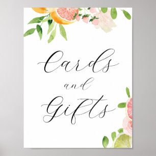 Pink Citrus Karten und Geschenke Unterschrift Poster