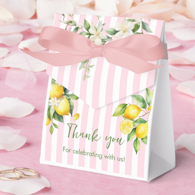 Pink Citrus Lemon Baby Shower Thank you Favor Box Geschenkschachtel (Hochzeit)
