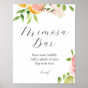 Pink Citrus Mimosa Bar Sign Poster