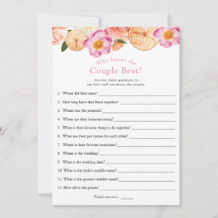 Pink Citrus sagte er, sie sagte Brautparty Game Einladung