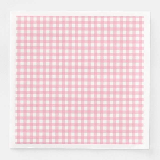 Pink Classic Buffalo Kariertes Muster Napkins Serviette (Vorderseite)