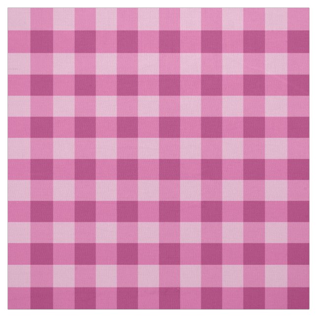 Pink Classic Gingham Check Pima Cotton Fabric Stoff (Muster)