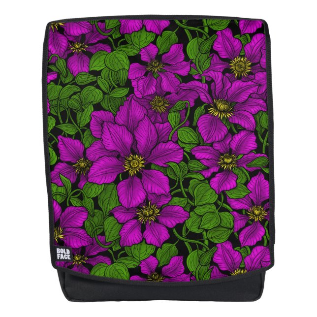 Pink Clematis Rucksack (Vorderseite)