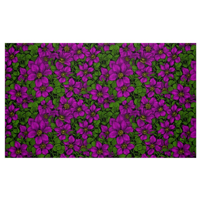 Pink Clematis Stoff (Fat Quarter (45,7 x 55,9 cm))