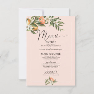 Pink Clementine Little Süsse Baby Shower Menü Einladung