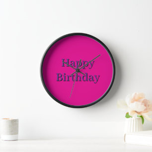 Pink Clock - Alles Gute zum Geburtstag Uhr
