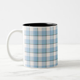 Pink Cloud and Blue Lagoon Plaid Zweifarbige Tasse