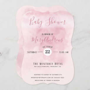Pink Cloud Baby Dusche Einladung