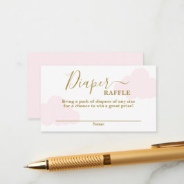 Pink Cloud baby shower Diaper Raffle Card Begleitkarte