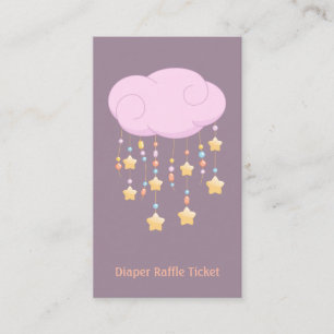 Pink Cloud Mobile Baby Shower Windel-Raffle-Ticket Begleitkarte