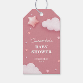 Pink Cloud Thema Kinderdusche Danke für Ihre Unter Geschenkanhänger