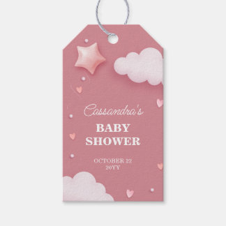 Pink Cloud Thema Kinderdusche Danke für Ihre Unter Geschenkanhänger