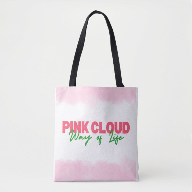 Pink Cloud Way of Life Tote Beutel Sober Living (Vorderseite)